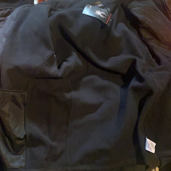 Spyder Jacket Full Zip Up All Black Sz Small NWT - Picture 6 of 6